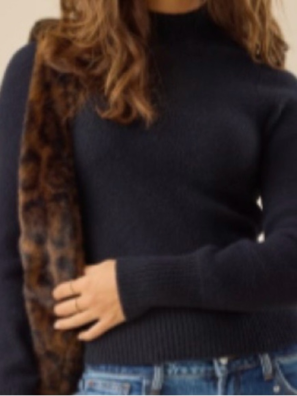 Altar'd State Navy Mock Neck Pullover Sweater